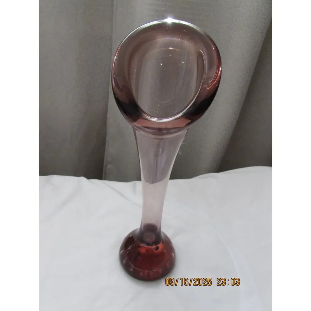 Jack in the Pulpit purple glass vase flowers floral controlled bubbles